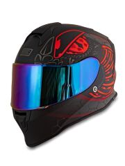 Origine Dinamo Fighter Mat Siyah-Antrasit-Kırmızı Kask Gökkuşağı Camlı XL