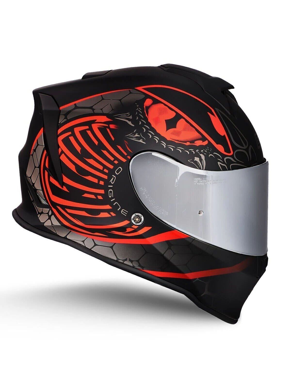 Origine Dinamo Fighter Mat Siyah-Antrasit-Kırmızı Kask Gri Camlı XS