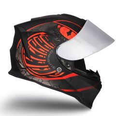 Origine Dinamo Fighter Mat Siyah-Antrasit-Kırmızı Kask Gri Camlı XL