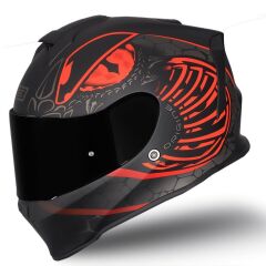 Origine Dinamo Fighter Mat Siyah-Antrasit-Kırmızı Kask Siyah Camlı XS