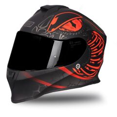 Origine Dinamo Fighter Mat Siyah-Antrasit-Kırmızı Kask Siyah Camlı S