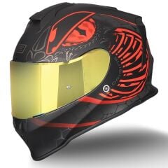 Origine Dinamo Fighter Mat Siyah-Antrasit-Kırmızı Kask Sarı Camlı XS