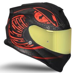 Origine Dinamo Fighter Mat Siyah-Antrasit-Kırmızı Kask Sarı Camlı XS