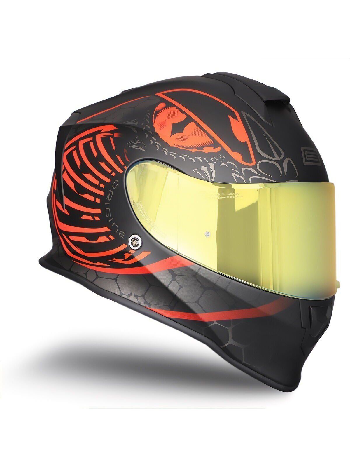 Origine Dinamo Fighter Mat Siyah-Antrasit-Kırmızı Kask Sarı Camlı 2XL