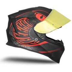 Origine Dinamo Fighter Mat Siyah-Antrasit-Kırmızı Kask Sarı Camlı 2XL