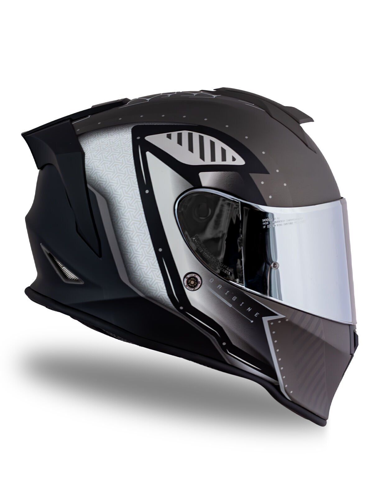 Origine Dinamo Evo Bunker Siyah-Beyaz-Antrasit Kask Gri Camlı L