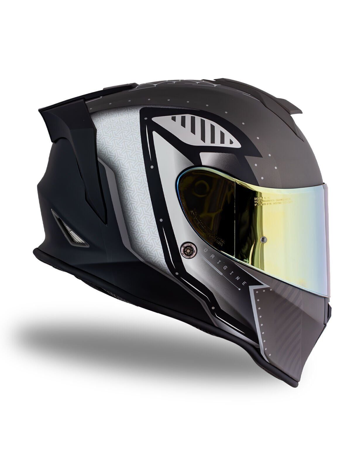 Origine Dinamo Evo Bunker Siyah-Beyaz-Antrasit Kask Sarı Camlı M