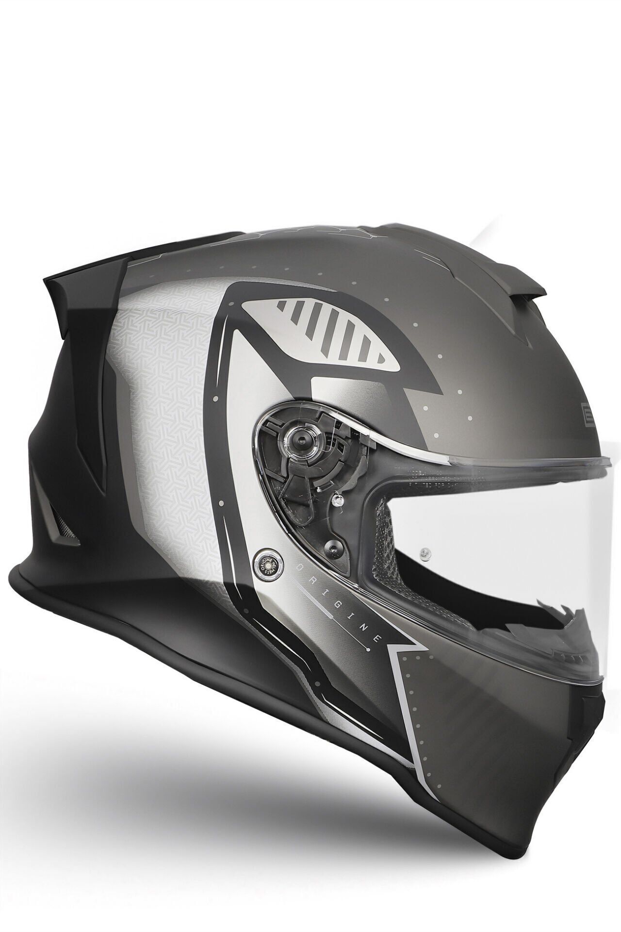 Origine Dinamo Evo Bunker Siyah-Beyaz-Antrasit Kask Şeffaf Camlı M